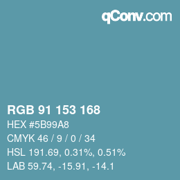 Color code: RGB 91 153 168 | qconv.com