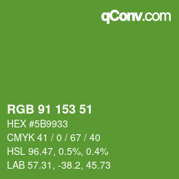 Color code: RGB 91 153 51 | qconv.com
