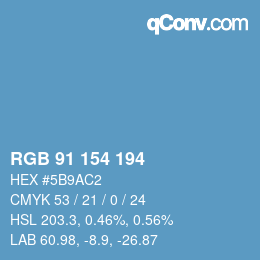 Color code: RGB 91 154 194 | qconv.com