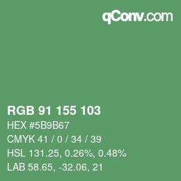 Color code: RGB 91 155 103 | qconv.com