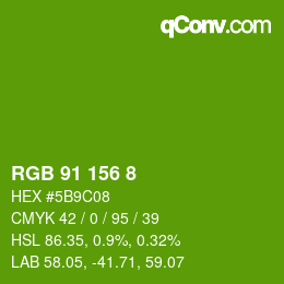 颜色代码: RGB 91 156 8 | qconv.com