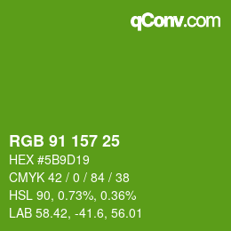 Color code: RGB 91 157 25 | qconv.com