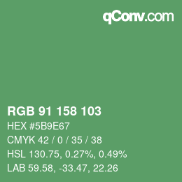 Color code: RGB 91 158 103 | qconv.com