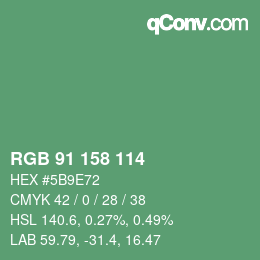 Color code: RGB 91 158 114 | qconv.com