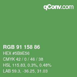 Color code: RGB 91 158 86 | qconv.com