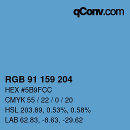カラーコード: RGB 91 159 204 | qconv.com