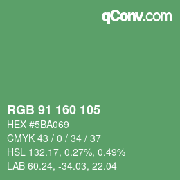 Color code: RGB 91 160 105 | qconv.com