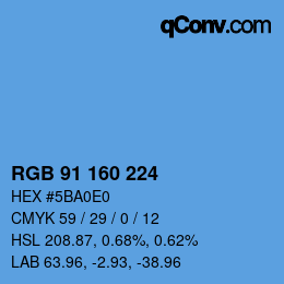 Color code: RGB 91 160 224 | qconv.com