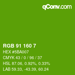 Color code: RGB 91 160 7 | qconv.com