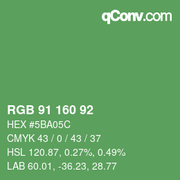 Color code: RGB 91 160 92 | qconv.com