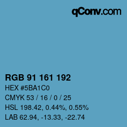 Code couleur: RGB 91 161 192 | qconv.com