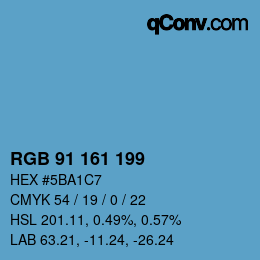 カラーコード: RGB 91 161 199 | qconv.com