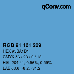 カラーコード: RGB 91 161 209 | qconv.com