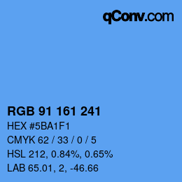 カラーコード: RGB 91 161 241 | qconv.com