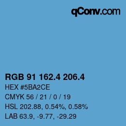 カラーコード: RGB 91 162.4 206.4 | qconv.com