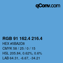 カラーコード: RGB 91 162.4 216.4 | qconv.com