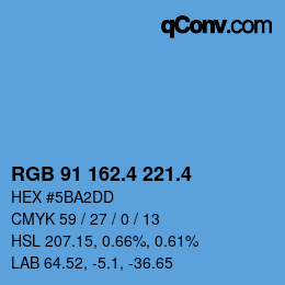 カラーコード: RGB 91 162.4 221.4 | qconv.com