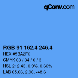 カラーコード: RGB 91 162.4 246.4 | qconv.com