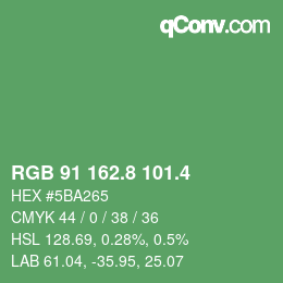 カラーコード: RGB 91 162.8 101.4 | qconv.com