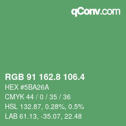 カラーコード: RGB 91 162.8 106.4 | qconv.com