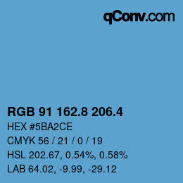 カラーコード: RGB 91 162.8 206.4 | qconv.com