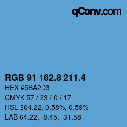 カラーコード: RGB 91 162.8 211.4 | qconv.com