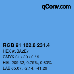 カラーコード: RGB 91 162.8 231.4 | qconv.com