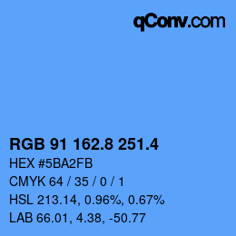 カラーコード: RGB 91 162.8 251.4 | qconv.com