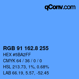 カラーコード: RGB 91 162.8 255 | qconv.com