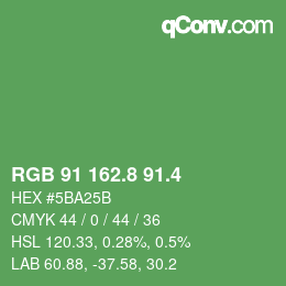 カラーコード: RGB 91 162.8 91.4 | qconv.com