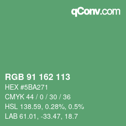 Color code: RGB 91 162 113 | qconv.com