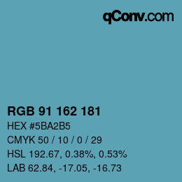 カラーコード: RGB 91 162 181 | qconv.com