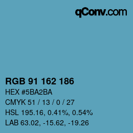 Color code: RGB 91 162 186 | qconv.com