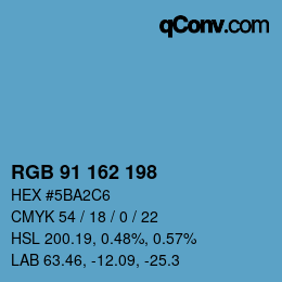 カラーコード: RGB 91 162 198 | qconv.com