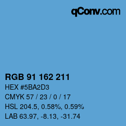 Color code: RGB 91 162 211 | qconv.com