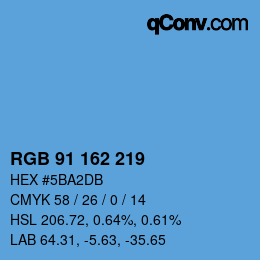 Color code: RGB 91 162 219 | qconv.com