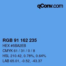 Color code: RGB 91 162 235 | qconv.com
