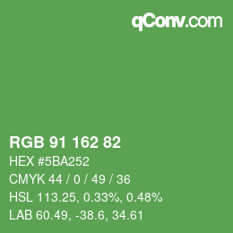 Color code: RGB 91 162 82 | qconv.com