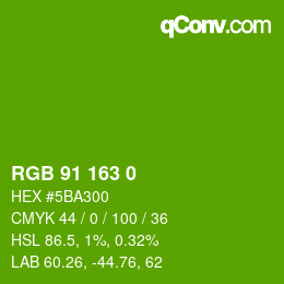 カラーコード: RGB 91 163 0 | qconv.com