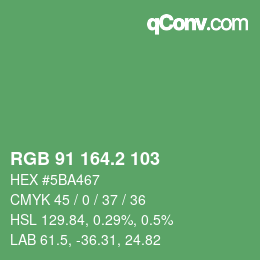 カラーコード: RGB 91 164.2 103 | qconv.com