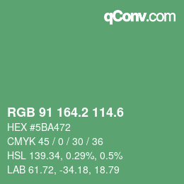 カラーコード: RGB 91 164.2 114.6 | qconv.com