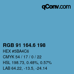 カラーコード: RGB 91 164.6 198 | qconv.com
