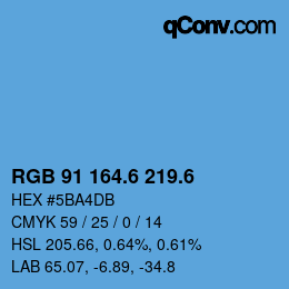 カラーコード: RGB 91 164.6 219.6 | qconv.com