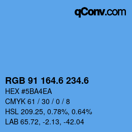 カラーコード: RGB 91 164.6 234.6 | qconv.com