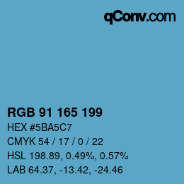 カラーコード: RGB 91 165 199 | qconv.com