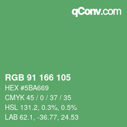 Color code: RGB 91 166 105 | qconv.com
