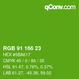 Color code: RGB 91 166 23 | qconv.com