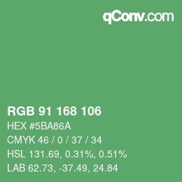 Color code: RGB 91 168 106 | qconv.com