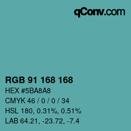 Color code: RGB 91 168 168 | qconv.com