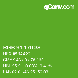 カラーコード: RGB 91 170 38 | qconv.com